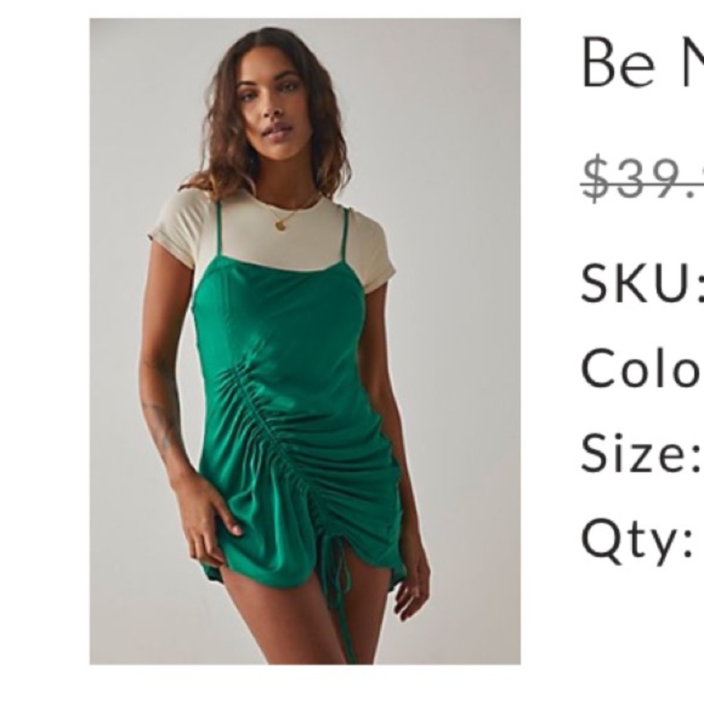 Free people mini dress green size large